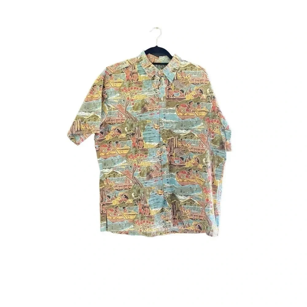 Tori Richard Honolulu Men's Short Sleeve Button Down Shirt Size Large